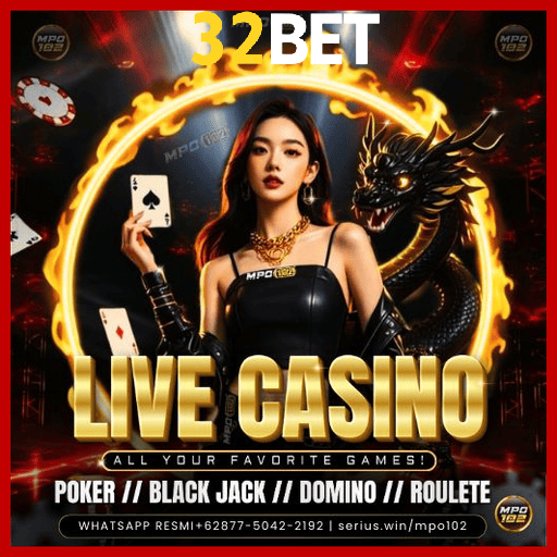 32BET com 50+ mesas de cassino ao vivo em HD 4K.